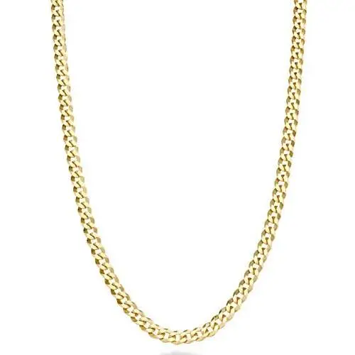 Miabella Solid 18k Gold Over 925 Sterling Silver Italian 3.5mm Diamond Cut Cuban Link Curb Chain Necklace for Women Men 16, 18, 20, 22, 24, 26, 30 Inch Made in Italy