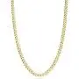 Miabella Solid 18k Gold Over 925 Sterling Silver Italian 3.5mm Diamond Cut Cuban Link Curb Chain Necklace for Women Men 16, 18, 20, 22, 24, 26, 30 Inch Made in Italy