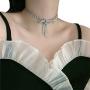 W WOOGGE Diamond Choker Necklace Women Girls Boho Collar Silver Necklace Jewelry for Party Halloween Costume