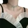 W WOOGGE Diamond Choker Necklace Women Girls Boho Collar Silver Necklace Jewelry for Party Halloween Costume