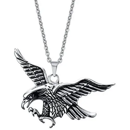 VNOX Stainless Steel Vintage Eagle Pendant Necklace