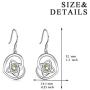 AOBOCO Sterling Silver Irish Celtic Earrings, Love Heart Dangle Drop French Hook Earrings with Crystals from Austria, Celtic Jewelry Irish Gifts for Women