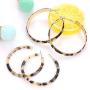 6 Piece Leopard Jewelry Set Leopard Acrylic Hoop Earrings Statement Wire Drop Hoop Earrings Animal Print Multi-Layer Leopard Jelly Silicone Bracelets For Woman