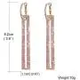 QJLE Geometric Rectangle Cubic Zirconia Rhinestone long Drop Dangle Earrings for women Hypoallergenic Pierced QJLE Geometric Rectangle Cubic Zirconia Rhinestone long Drop Dangle Earrings for women Hypoallergenic Pierced
