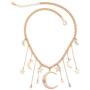 AILUOR Fashion Bohemia Crystal Crescent Moon&Star Necklaces Tassel Pendants Unique Retro Gold Color Delicate Long Sweater Chain Necklace Accessories Jewelry for Women Girl