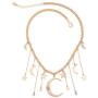 AILUOR Fashion Bohemia Crystal Crescent Moon&Star Necklaces Tassel Pendants Unique Retro Gold Color Delicate Long Sweater Chain Necklace Accessories Jewelry for Women Girl