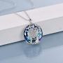 TOUPOP,Mothers Day Gifts from Daughters Sterling Silver Mother Child Tree of Life Pendant Necklace with Blur Circle Crystal Jewelry Gifts for Mom Women Birthday Friend Sister Girls