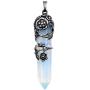 MANIFO Valentines Day Gifts Flower Wrapped Crystal Point Necklace Natural Healing Gemstone Pendant Necklace for Women