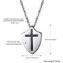 Put On The Full Armor of God Shield Necklace,Stainless Steel Cross Shield Necklace,Ephesians 6:10/Isaiah 54:17/Joshua 1:9b Jewelry for Men Women (with Gift Box)