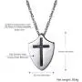 Put On The Full Armor of God Shield Necklace,Stainless Steel Cross Shield Necklace,Ephesians 6:10/Isaiah 54:17/Joshua 1:9b Jewelry for Men Women (with Gift Box)