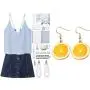 SEIRAA Lemon Drop Earrings Fruit Lover Gift Acrylic Earrings Summer Gift Lemon Jewelry Fashion Jewelry For Women Girls