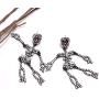 Halloween Skeleton Earrings for Women Girls Moving Horror Skull Drop Dangle Earrings Statement Rhinestone Long Earrings Gothic Jewelry Cosplay Costume Party Gifts