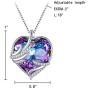 EleQueen Angel Wings Swarovski Crystals Heart Necklace CZ Silver Tone Bermuda Blue/Purple Pendant Jewelry Gifts for Women Girls