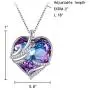 EleQueen Angel Wings Swarovski Crystals Heart Necklace CZ Silver Tone Bermuda Blue/Purple Pendant Jewelry Gifts for Women Girls EleQueen Angel Wings Swarovski Crystals Heart Necklace CZ Silver Tone Bermuda Blue/Purple Pendant Jewelry Gifts for Women Girls