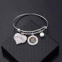 WSNANG Autism Awareness Jewelry Autistic Encouragement Gift Autism Mom/Aunt/Nana/Sister Wire Bangle with Teach Love Autism Charm Jewelry