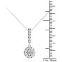 Vaarya 14K White Gold Diamond Halo Stick Pendant Necklace (1/2 Ct tw, AGS Certified GH+/SI2-I1+)