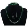 COLORFUL BLING Elegant Faux Pearl Imitation Crystal Necklace Earring and Bracelet Red Green Color Costume Jewelry Set for Women Girls COLORFUL BLING Elegant Faux Pearl Imitation Crystal Necklace Earring and Bracelet Red Green Color Costume Jewelry Set for Women Girls