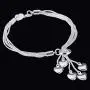 Women Girl Link Bracelet, 925 Sterling Silver Five-line Chain with Five-Heart Bracelet(7.5'',7.9'', 8.3'') Women Girl Link Bracelet, 925 Sterling Silver Five-line Chain with Five-Heart Bracelet(7.5'',7.9'', 8.3'')