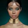 African Choker Punk Necklace Gothic African Collar Chunky African Necklace Gold Tone Necklaces for Women Men Christmas Birthday Gift