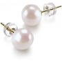 PAVOI 14K Gold AAA+ Handpicked White Freshwater Cultured Pearl Earrings Studs