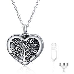 POPKIMI Urns for Human Ashes Sterling Silver Urn Necklace Cremation Jewelry Memorial Pendant with Fill Kit