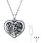 POPKIMI Urns for Human Ashes Sterling Silver Urn Necklace Cremation Jewelry Memorial Pendant with Fill Kit