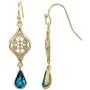 Disney Aladdin Princess Jasmine Yellow Gold Plated Crystal Dangle Earrings