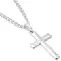 XP Jewelry Mens Sterling Silver Cross Pendant Curb Link Chain Necklace Italian Made - Choose Width and Length XP Jewelry Mens Sterling Silver Cross Pendant Curb Link Chain Necklace Italian Made - Choose Width and Length