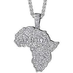 PROSTEEL Stainless Steel Africa Map Necklace for Men Women, 18K Gold/Rose Gold/Black Plated, Customize Available, 22''-24'' Adjustable, Come Gift Box