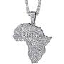 PROSTEEL Stainless Steel Africa Map Necklace for Men Women, 18K Gold/Rose Gold/Black Plated, Customize Available, 22''-24'' Adjustable, Come Gift Box