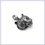 Fusamk Punk Rock Titanium Steel Animal Tiger Head Pendant Chain Necklace