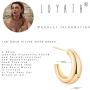 LOYATA Hoop Earrings Gold Open C Shape Thick Infinity 14K Gold Filled Simple Hypoallergenic Jewelry Gift for Women