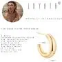 LOYATA Hoop Earrings Gold Open C Shape Thick Infinity 14K Gold Filled Simple Hypoallergenic Jewelry Gift for Women LOYATA Hoop Earrings Gold Open C Shape Thick Infinity 14K Gold Filled Simple Hypoallergenic Jewelry Gift for Women