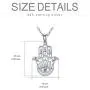 Hamsa Hand Pendant Necklace Sterling Silver Hamsa Hand Fatima Evil Eye Necklace Yoga Buddha Menhdi Ganesh Hand Good Luck Jewelry