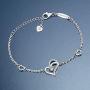 ELEGANZIA Heart Bracelet Sterling Silver for Women, Cubic Zirconia Love Charm Bracelet Eternity Jewelry Anniversary Birthday Valentine for Her