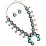 Rosemarie & Jubalee Womens Statement Western Copper and Turquoise Howlite Squash Blossom Necklace Earrings Set, 24''-27'' with 3'' Extension Rosemarie & Jubalee Womens Statement Western Copper and Turquoise Howlite Squash Blossom Necklace Earrings Set, 24''-27'' with 3'' Extension