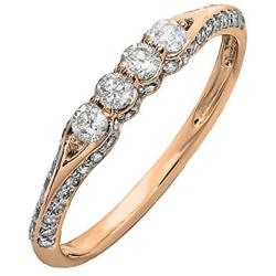 Dazzlingrock Collection 0.40 Carat (ctw) 18K Gold Round Diamond Ladies Anniversary Wedding Band Stackable Ring