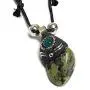 Mia Jewel Shop Tumbled Healing Gemstone Pendant Round Chrysocolla Stone Adjustable Necklace Mia Jewel Shop Tumbled Healing Gemstone Pendant Round Chrysocolla Stone Adjustable Necklace