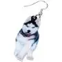 NEWEI Acrylic Drop Dangle Sweet Siberian Husky Dog Earrings Fashion Jewelry For Women Girl Gift Charms
