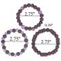 Coiris 3 Pcs/Set Purple Pattern Wooden Beads Stretch Bracelets for Girls Women Jewelry (BR1119-Purple)