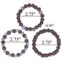 Coiris 3 Pcs/Set Purple Pattern Wooden Beads Stretch Bracelets for Girls Women Jewelry (BR1119-Purple)