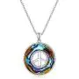 925 Sterling Silver Peace Sign Pendant Necklace for Women, Made with Circle Austrian Crystal
