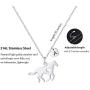 Girls Horse Necklace, Dainty Horse Jewelry for Girls Initial Necklace, Stainless Steel Kids Heart Initial Necklace Horse Girl Horse Pendant Letter Necklace Horse Gifts for Teen Girls Horse Lovers