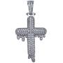 LC8 Jewelry Unisex Hip Hop Micropave Simulated Diamond Iced Out Bling Dripping Cross CZ Pendant Necklace for Men Women