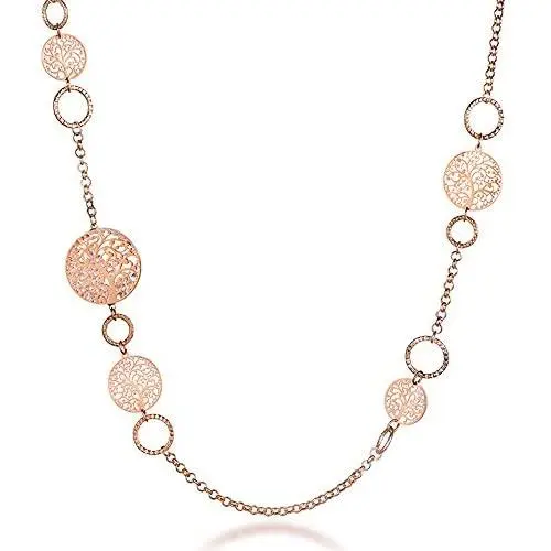 Ouran Long Necklace for Women,Tree of Life Chain Necklace Girls Rose Gold and Silver Necklace with CZ Crystal Ouran Long Necklace for Women,Tree of Life Chain Necklace Girls Rose Gold and Silver Necklace with CZ Crystal