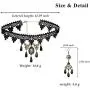 Black Lace Necklace Earrings Set - Gothic Lolita Pendant Choker Clothing Accessories for Wedding Birthday Hallowen Christmas
