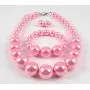 Shineland Simple Large Big Simulated Pearl Statement Necklace Bracelet and Earrings Jewelry Set (Pink) Shineland Simple Large Big Simulated Pearl Statement Necklace Bracelet and Earrings Jewelry Set (Pink)