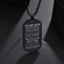 ButiShop Son Gift Personalized Braided Bracelet from Mom and Dad with Dog Tag Necklace You Will Never Lose Birthday Graduation Valentines Gifts Black Stainless Steel