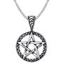 HUANIAN Stainless Steel Pentagram Pendant Necklace for Men Women Wiccan Jewelry