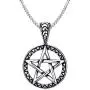 HUANIAN Stainless Steel Pentagram Pendant Necklace for Men Women Wiccan Jewelry HUANIAN Stainless Steel Pentagram Pendant Necklace for Men Women Wiccan Jewelry